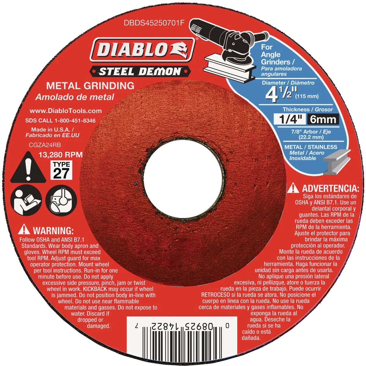 Optimized Diablo Steel Demon Type 27 4-1 2 In. x 1 4 In. x 7 8 In. Metal Cut Off Wheel Luxury
