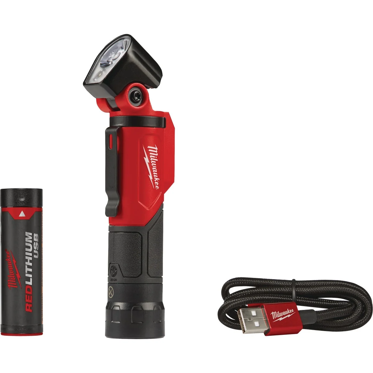 Easy-to-Use Milwaukee REDLITHIUM LED Aluminum USB Rechargeable Pivoting Flashlight Flexible