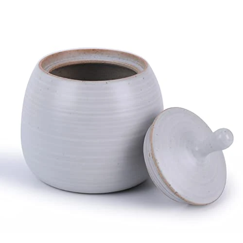 Certified Kitchen Canisters Retro Ceramic Jar with Airtight Lid White Luxury