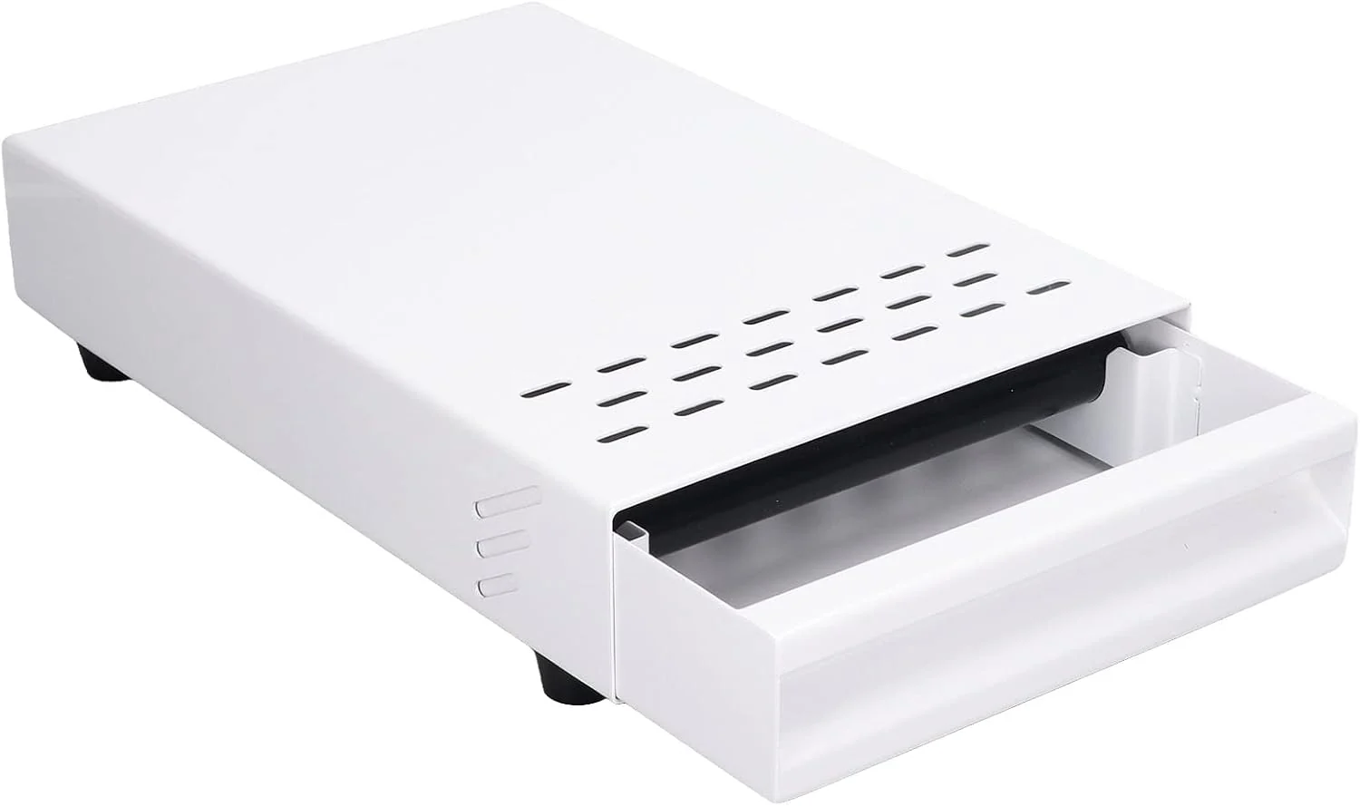 Relaxed Coffee Knock Box Thick Stainless Steel Plate Coffee Ground Knock Container Detachable Drawer Type Coffee Powder Box Non Slip Feet Design Knock Box Drawer White Environmentally Friendly