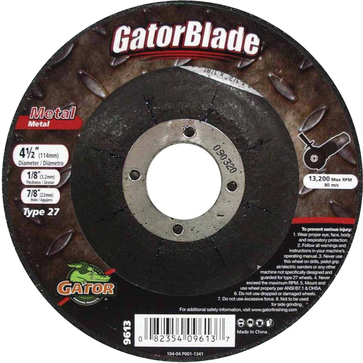 Solid Gator Blade Type 27 4-1 2 In. x 1 8 In. x 7 8 In. Metal Cut-Off Wheel Fast