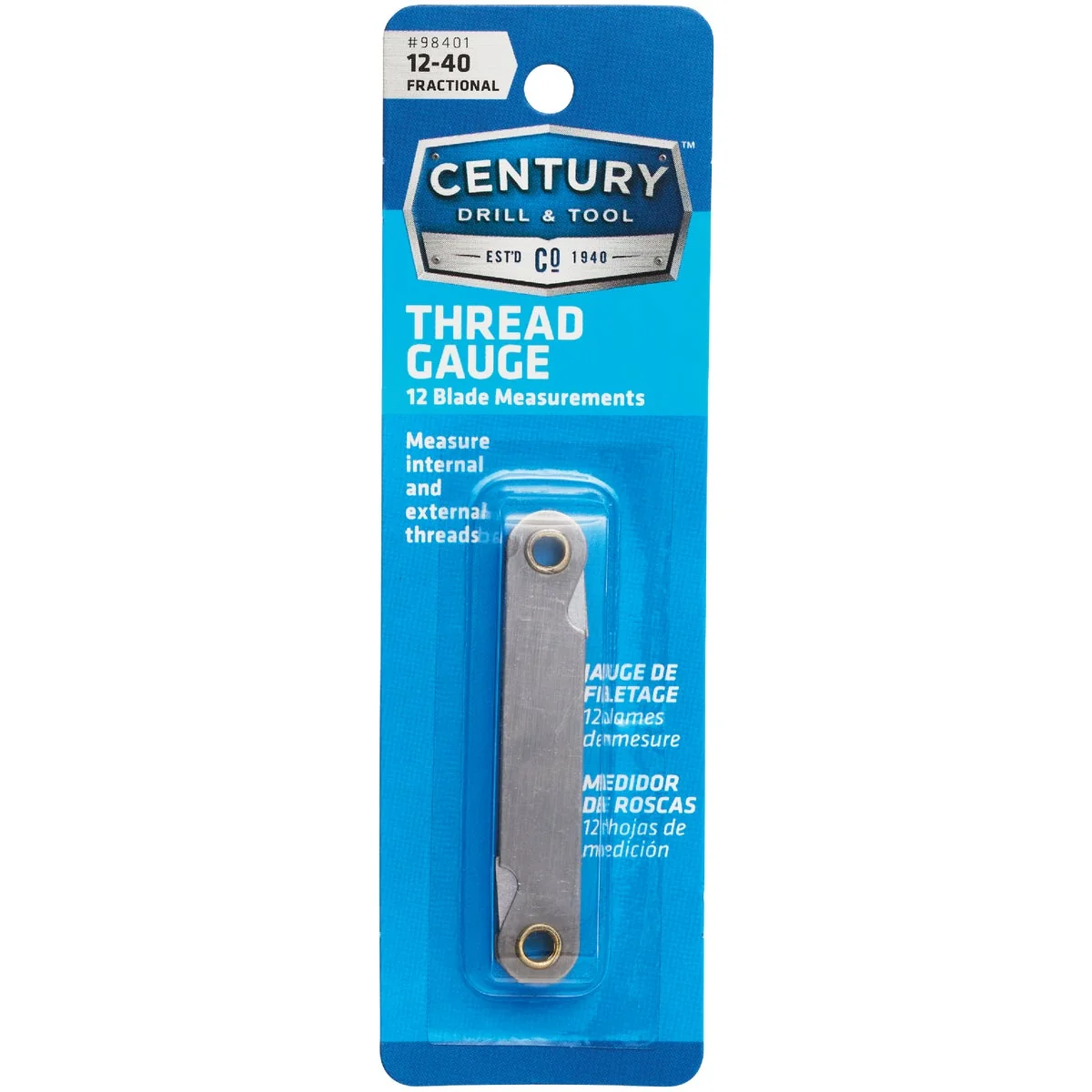 Verified Century Drill Tool 12-40 TPI Standard Screw Pitch Gauge Safe