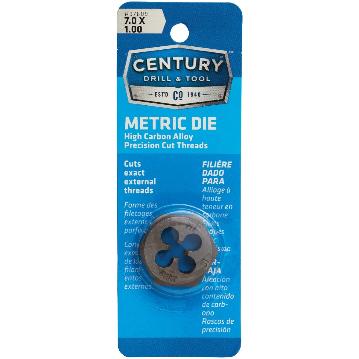 Classic Century Drill Tool 7.0x1.00 NPT 1 Across Flats Hexagon Pipe Die High-Grade