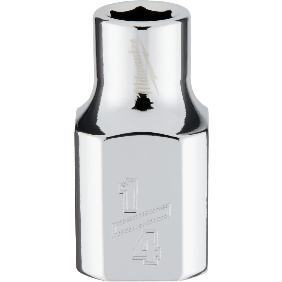 Convenient Milwaukee 3 8 In. Drive 1 4 In. 6-Point Shallow Standard Socket with FOUR FLAT Sides Exclusive