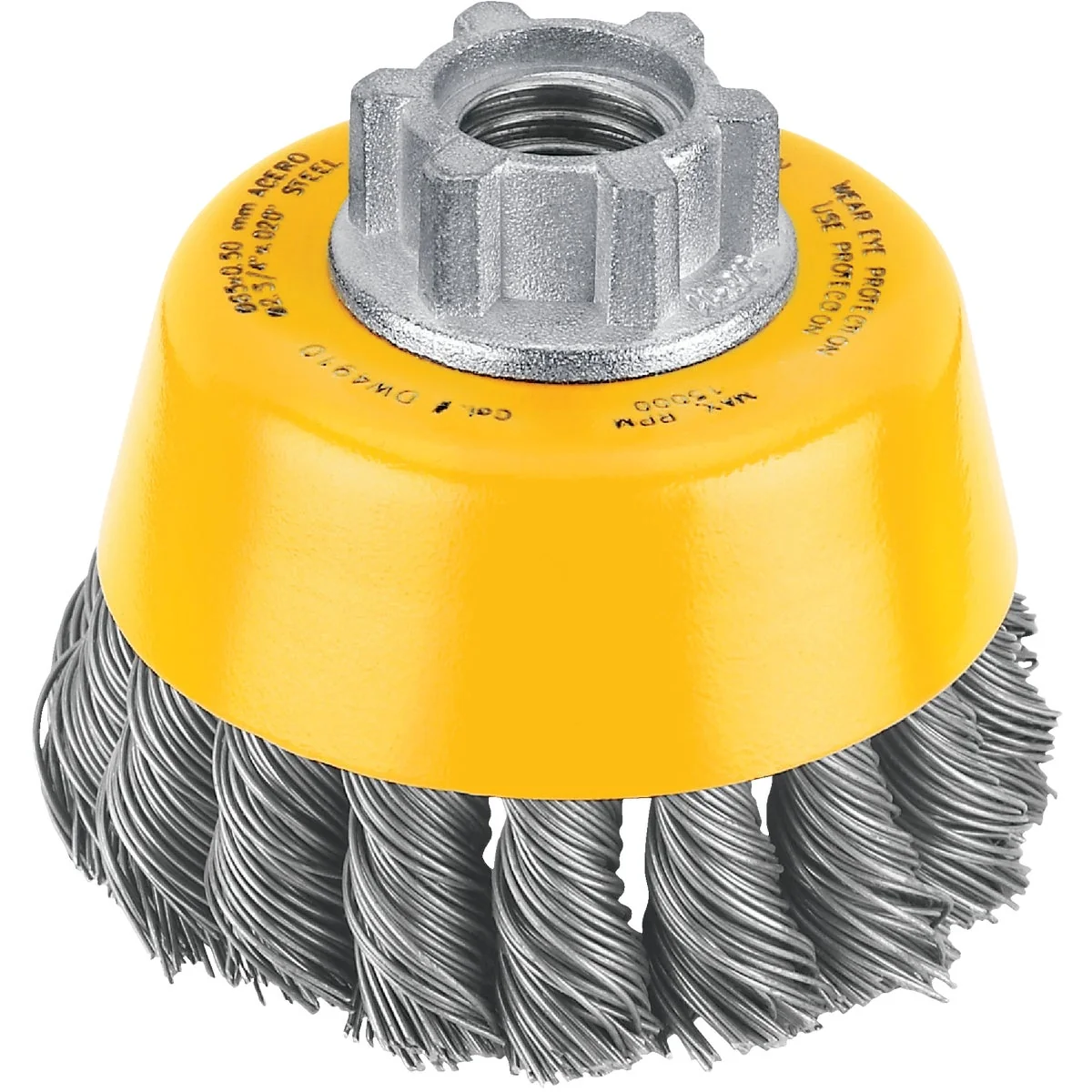Prestigious DeWalt 3 In. Knotted 0.020 In. Angle Grinder Wire Brush Long-Lasting