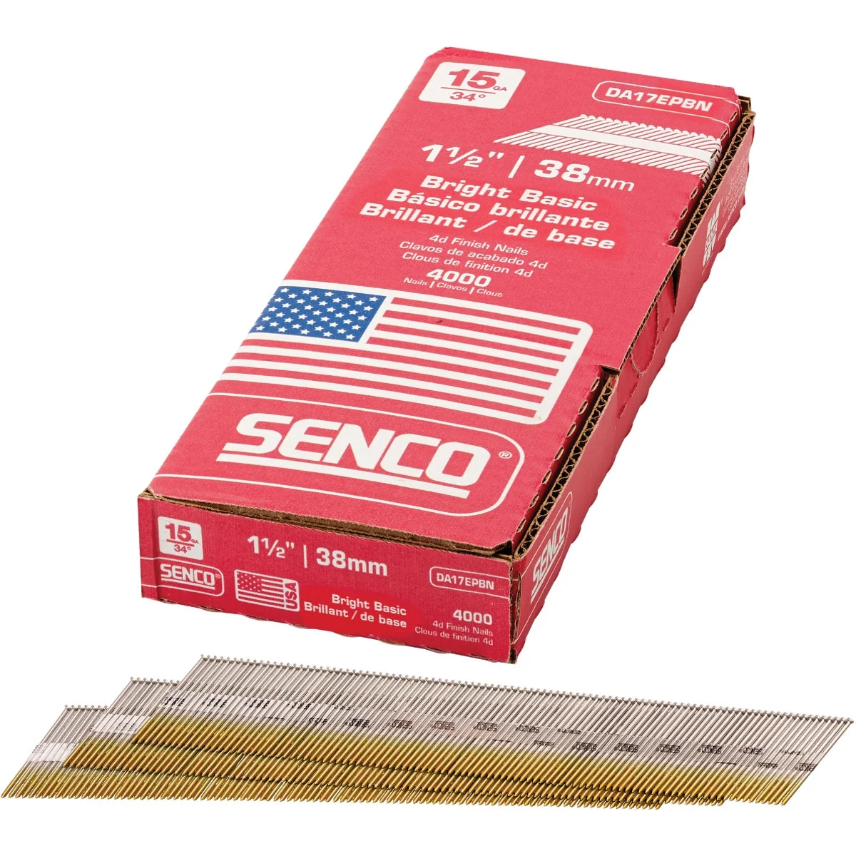 Soft Senco 15-Gauge Bright 34 Degree Angled Finish Nail 1-1 2 In. 4000 Ct. Responsible