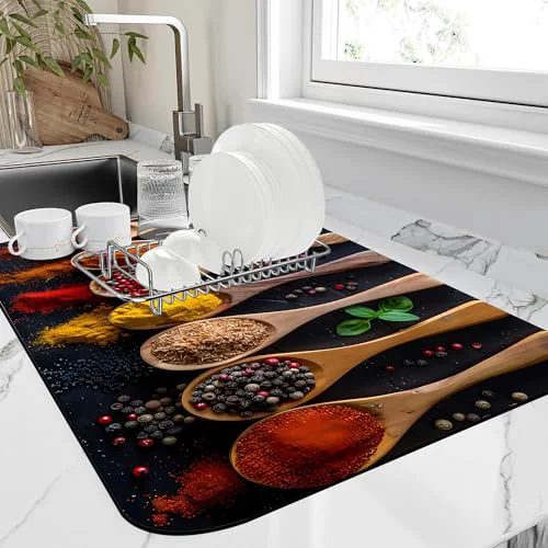 World-Class Dish Drying Mat for Kitchen Counter Absorbent Dish Coffee Mat 16 X24 First-Class