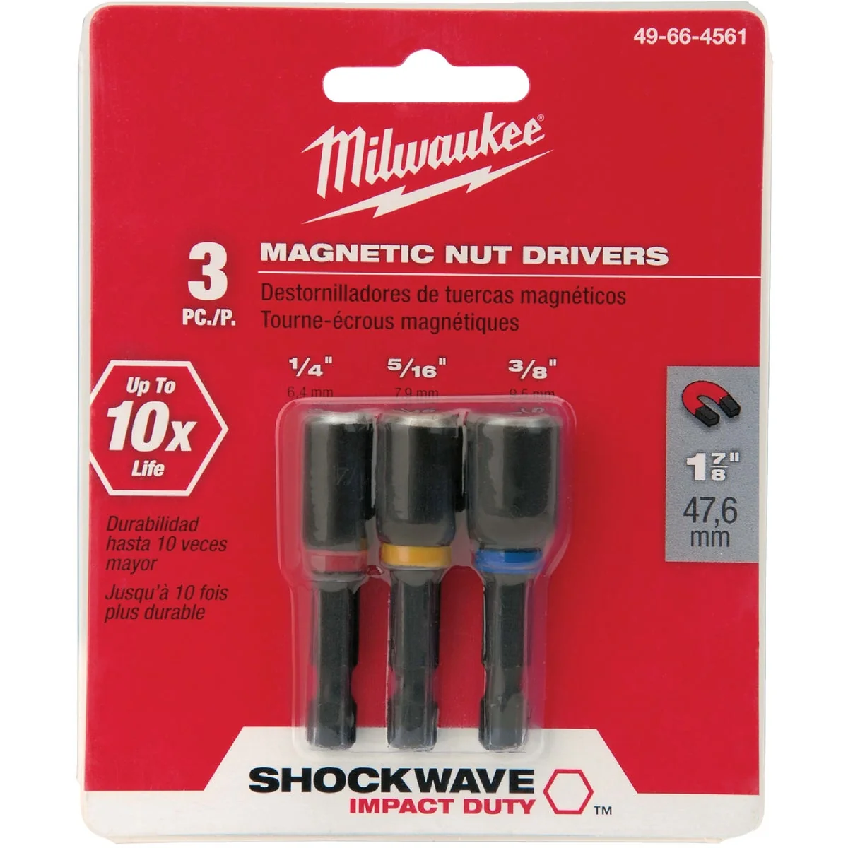 Breathable Milwaukee Shockwave 3-Piece Impact Magnetic Nutdriver Bit Set Artisan
