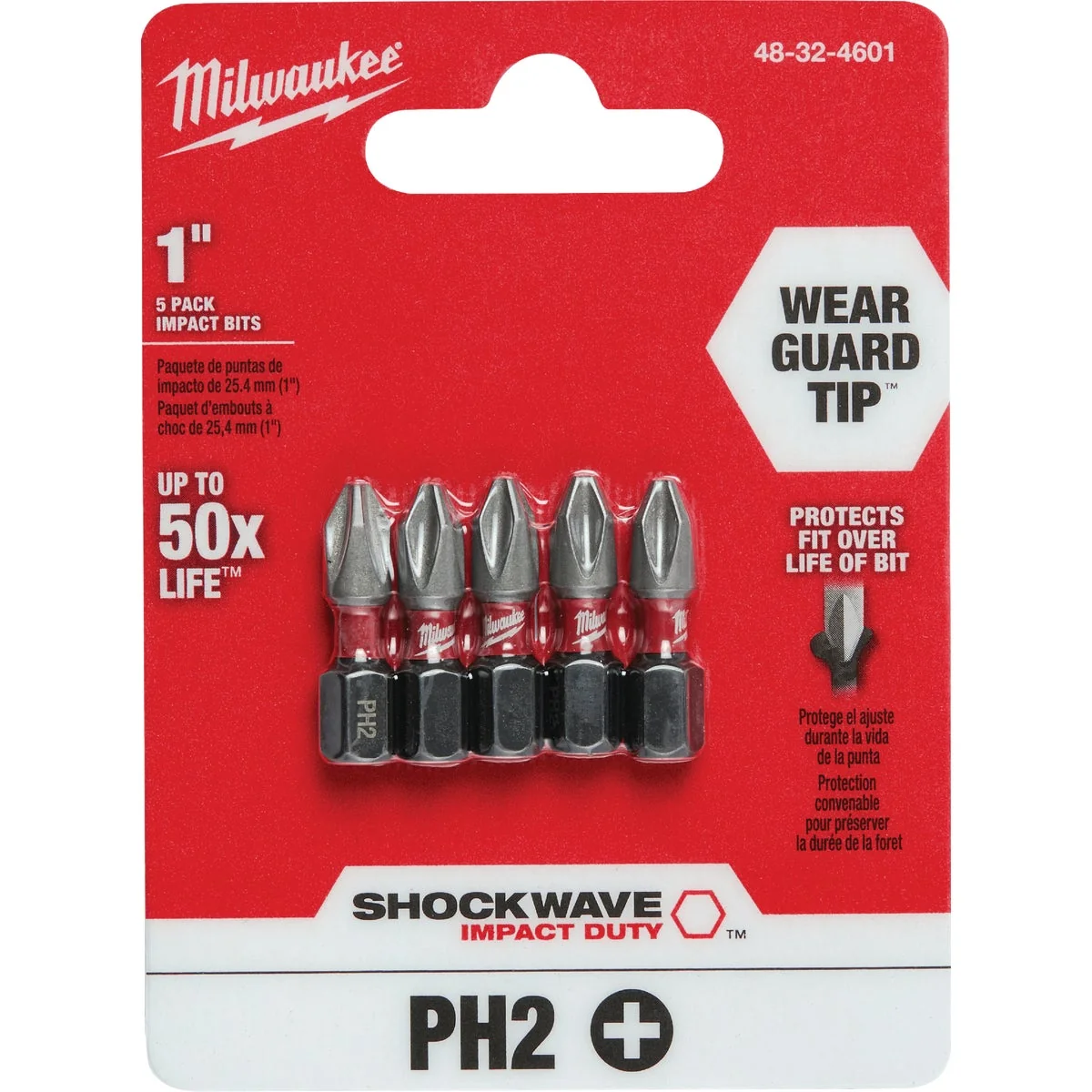 Optimized Milwaukee Shockwave 2 Phillips 1 In. Insert Impact Screwdriver Bit 5-Pack Crafted