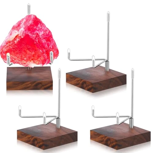 Certified 4 Pcs Rock Display Stand Wood Base Exceptional