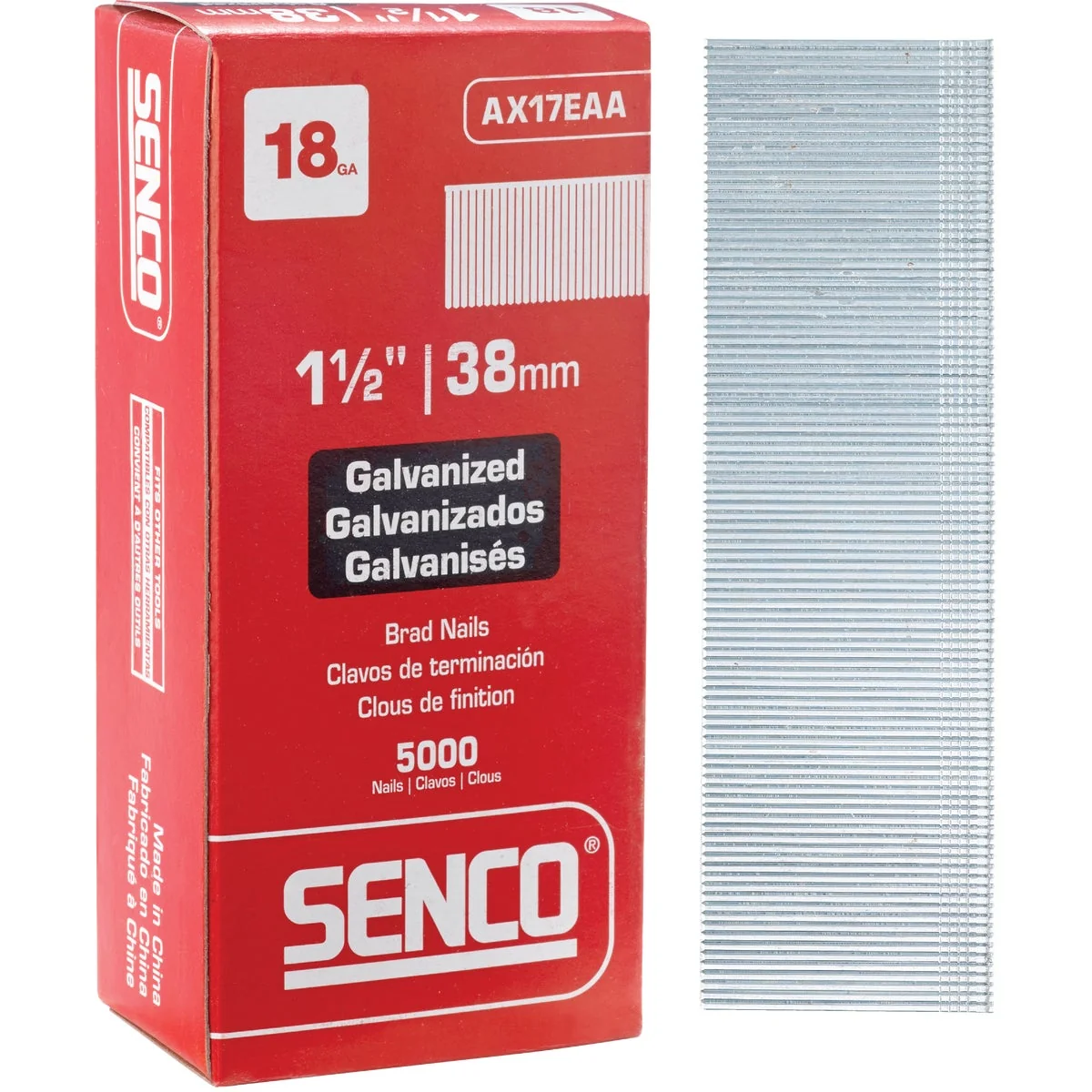 Sophisticated Senco 18-Gauge Galvanized Medium Head Brad Nail 1-1 2 In. 5000 Ct. Effective