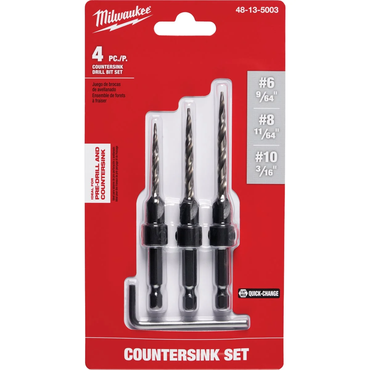 Stylish Milwaukee 3-Piece Countersink Bit Set Green