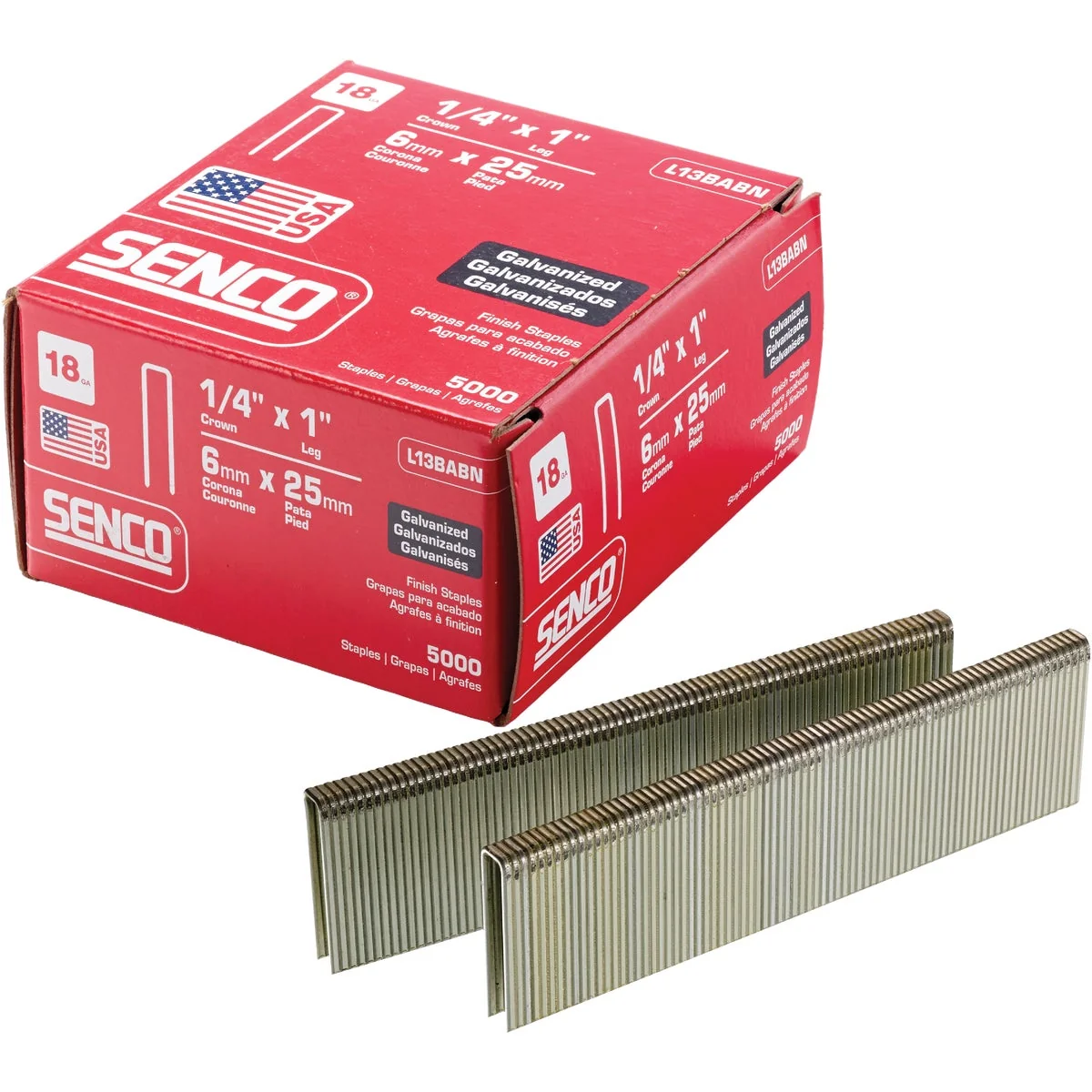 Unique Senco AccuSet 18-Gauge Galvanized Medium Wire Finish Staple 1 4 In. x 1 In. 5000 Ct. Refined
