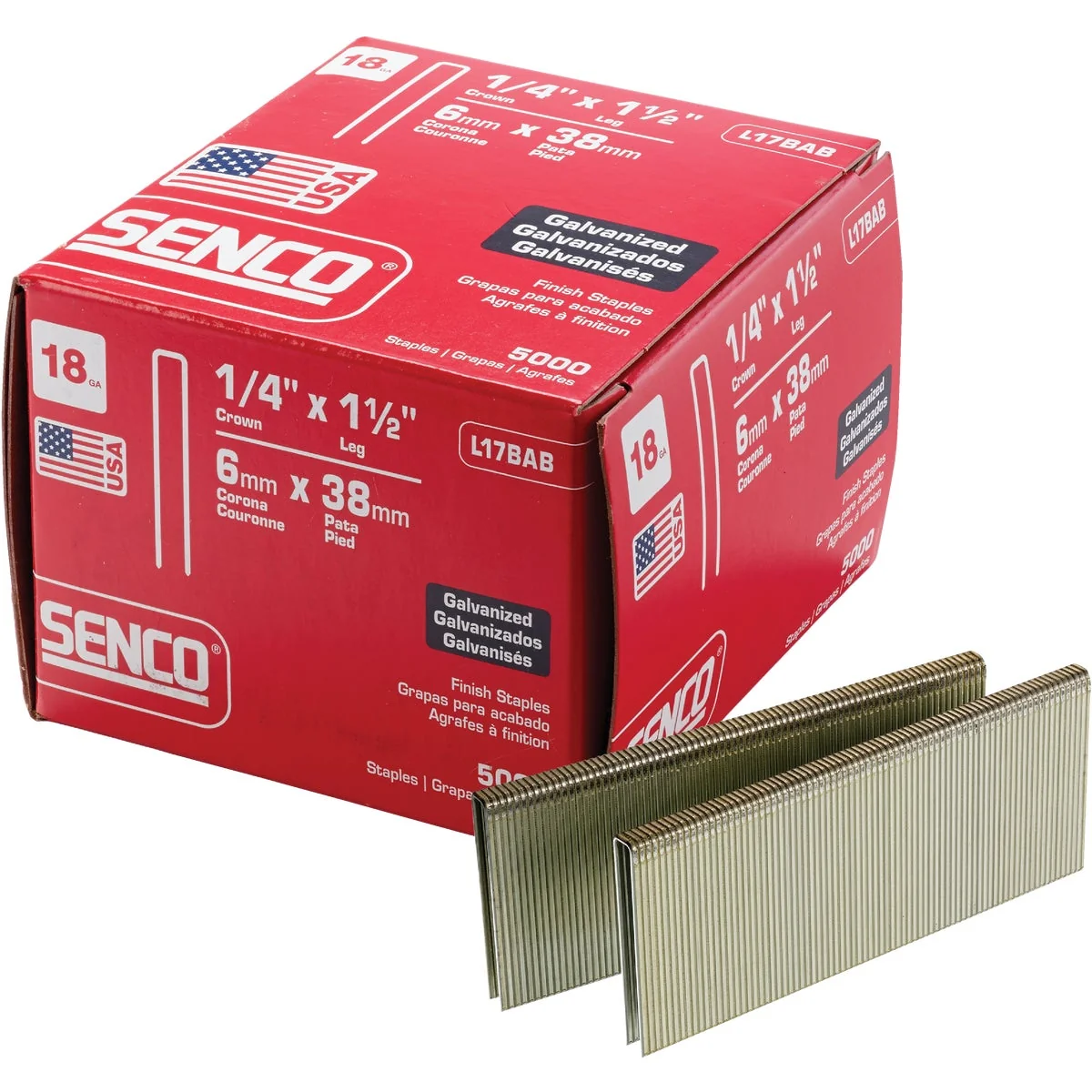 Durable Senco AccuSet 18-Gauge Galvanized Medium Wire Finish Staple 1 4 In. x 1-1 2 In. 5000 Ct. Versatile