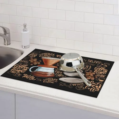 Consistent Fun Coffee Dish Drying Mat Recyclable