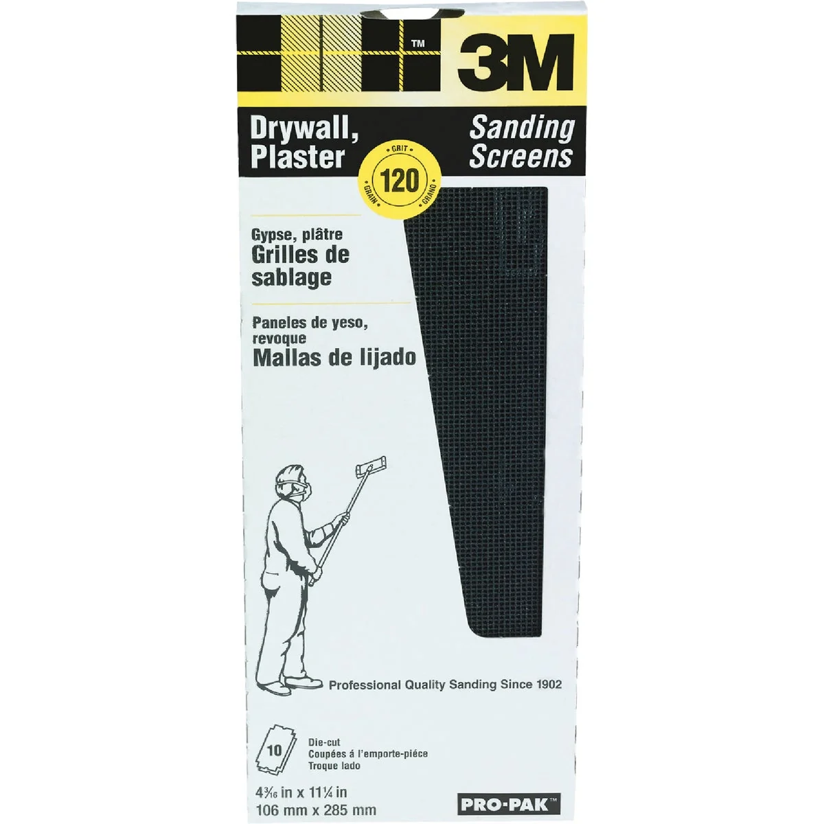 Fine 3M ProPak 120 Grit 4-3 16 In. x 11-1 4 In. Precut Drywall Sanding Screen 10 Pack Stylish