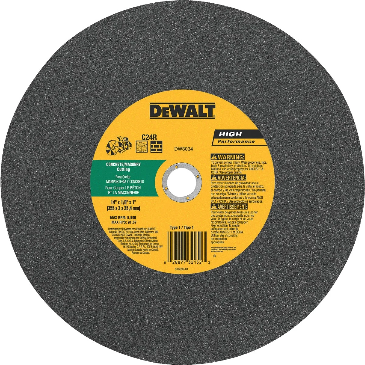 Unique DeWalt HP Type 1 14 In. x 1 8 In. x 1 In. Concrete Cut-Off Wheel Smart