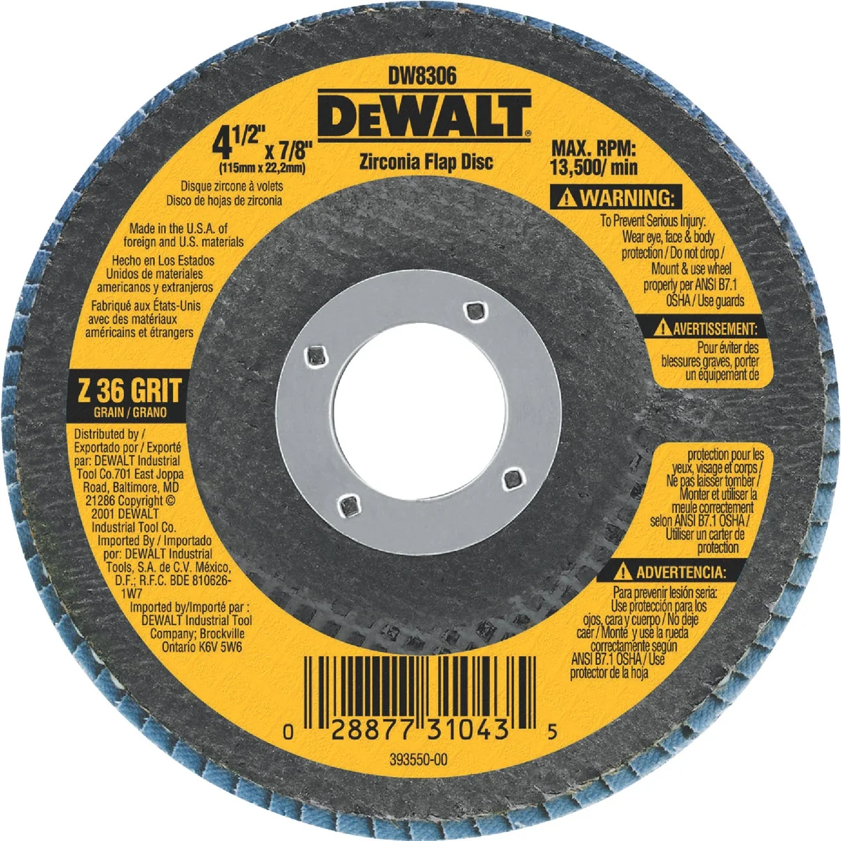 Innovative DeWalt 4-1 2 In. 36-Grit Type 29 High Performance Zirconia Angle Grinder Flap Disc Relaxed