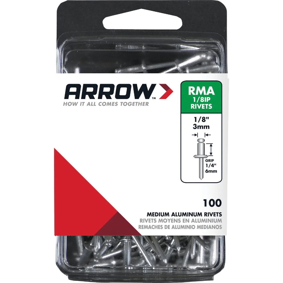 Smart Arrow 1 8 In. x 1 4 In. Aluminum IP Rivet 100 Count Unique