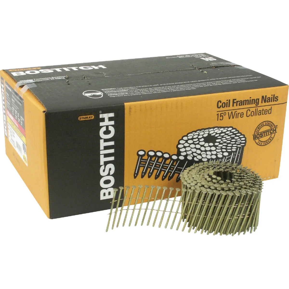 Long-Lasting Bostitch 15 Degree Wire Weld Galvanized Coil Siding Nail 2-1 2 In. x .092 In. 3600 Ct. High-End