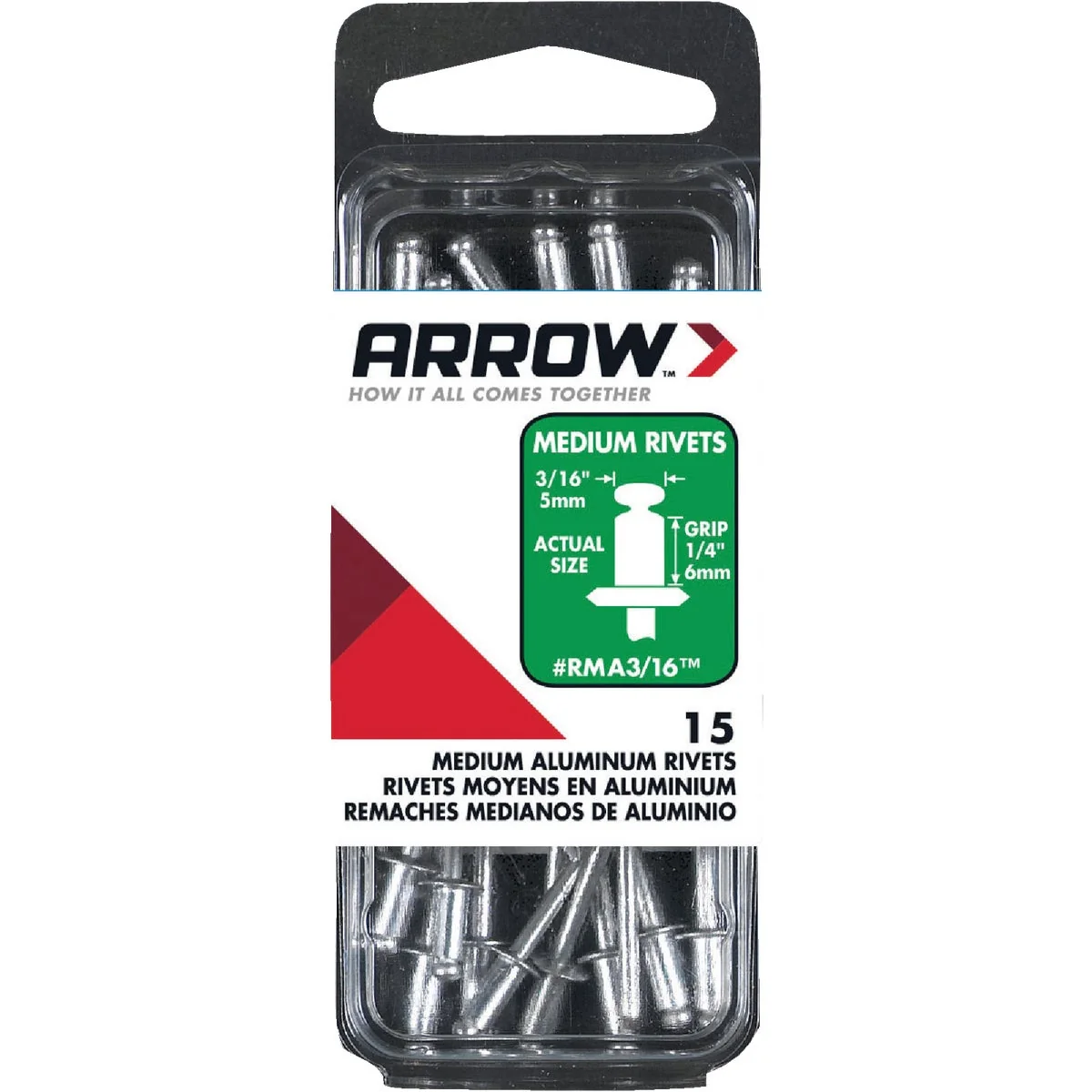 Reliable Arrow 3 16 In. x 1 4 In. Aluminum Rivet 15 Count Pure