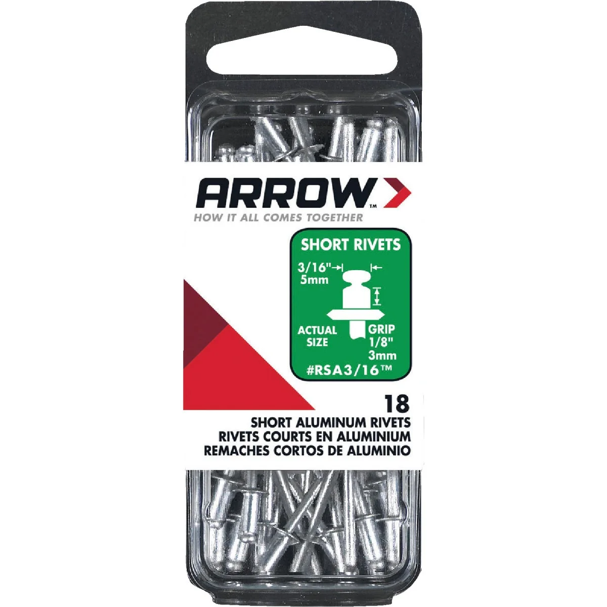 Comfortable Arrow 3 16 In. x 1 8 In. Aluminum Rivet 25 Count Genuine