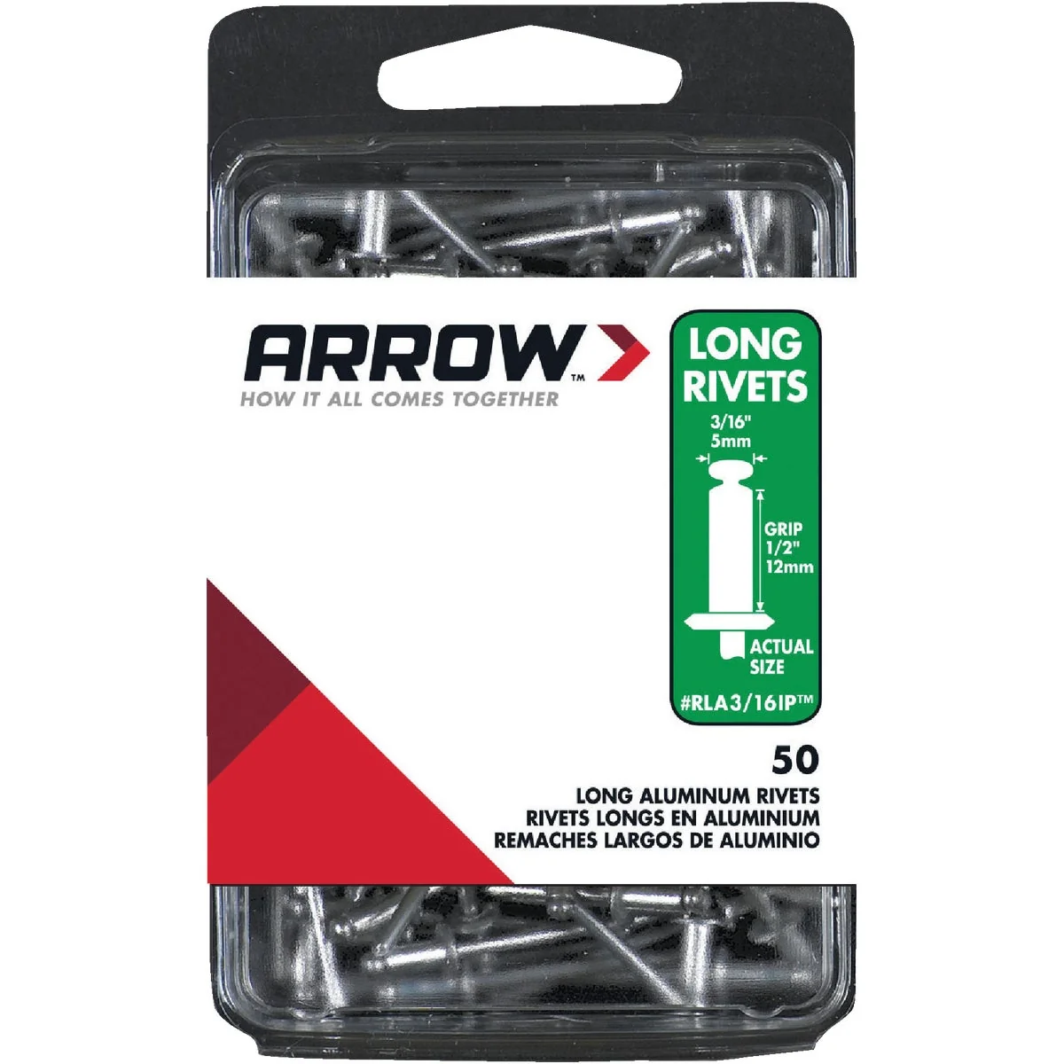 Convenient Arrow 3 16 In. x 1 2 In. Aluminum IP Rivet 50 Count Genuine