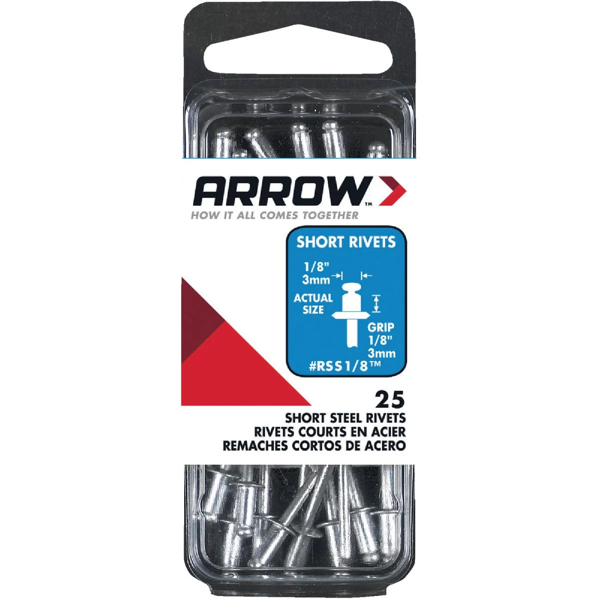 Quality Arrow 1 8 In. x 1 8 In. Steel Rivet 25 Count Exceptional