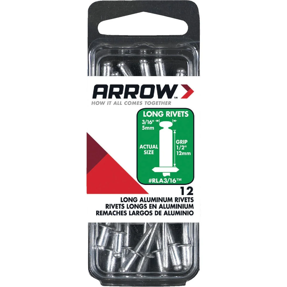 Original Arrow 3 16 In. x 1 2 In. Aluminum Rivet 12 Count Certified