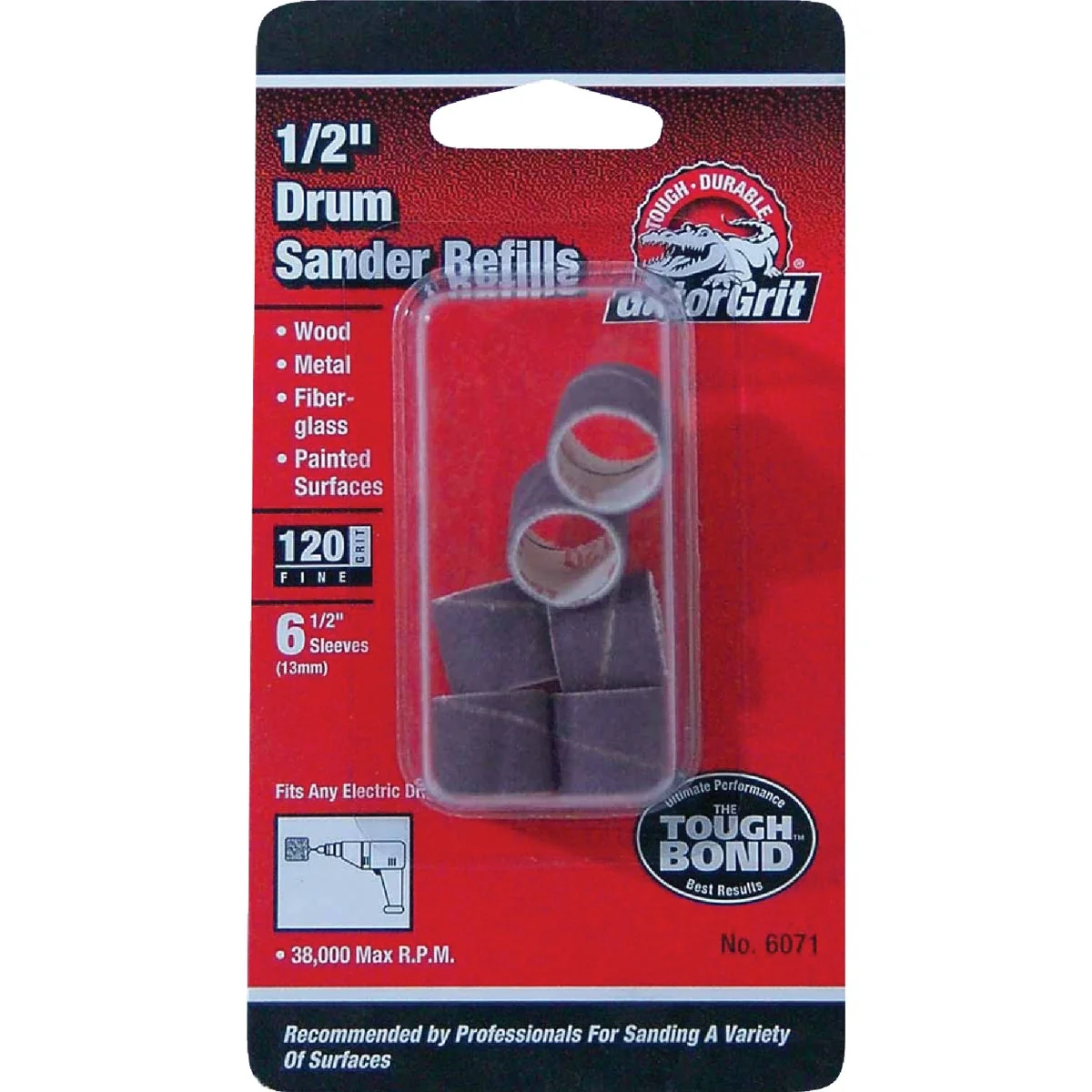 Safe Gator 1 2 In. x 1 2 In. 120 Grit Drum Sander Refills 6-Pack Consistent