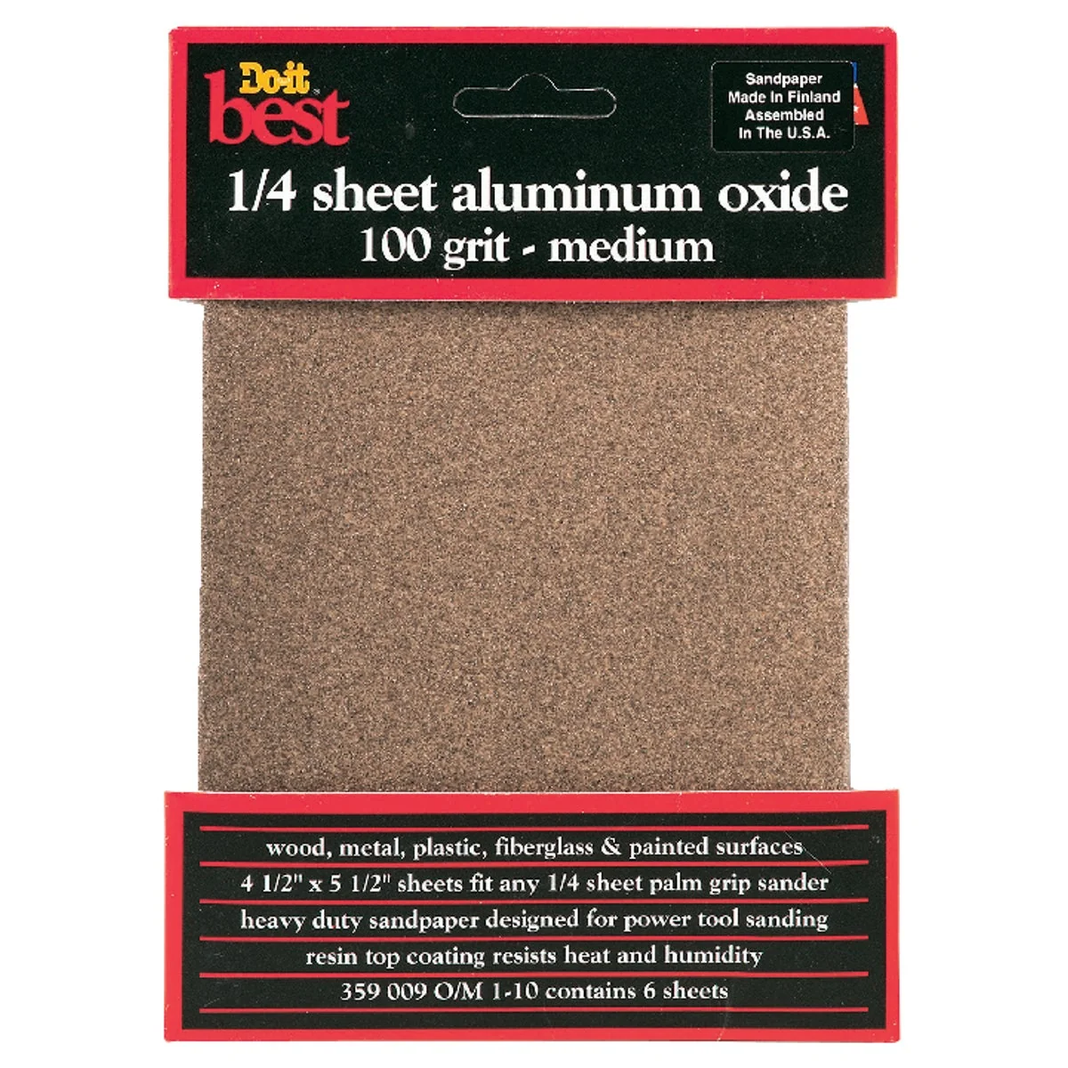 Artisan Do it 100 Grit 1 4 Sheet Power Sanding Sheet 6-Pack Carefully Designed