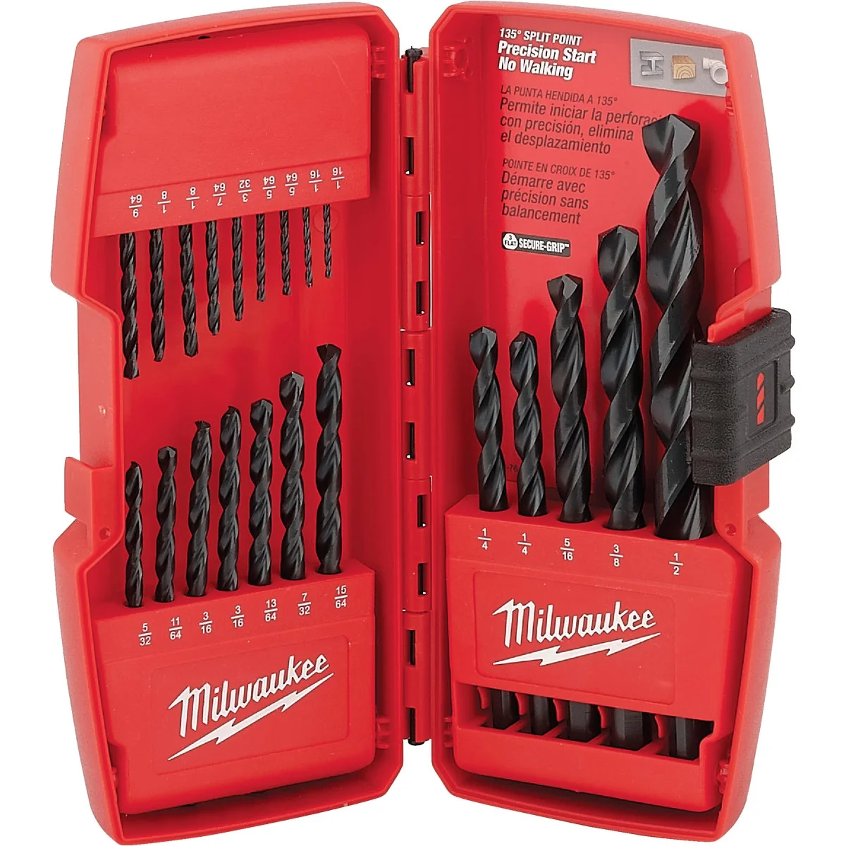 Elite Milwaukee THUNDERBOLT 21-Piece Black Oxide Drill Bit Set 1 16 In. thru 1 2 In. Easy-to-Use