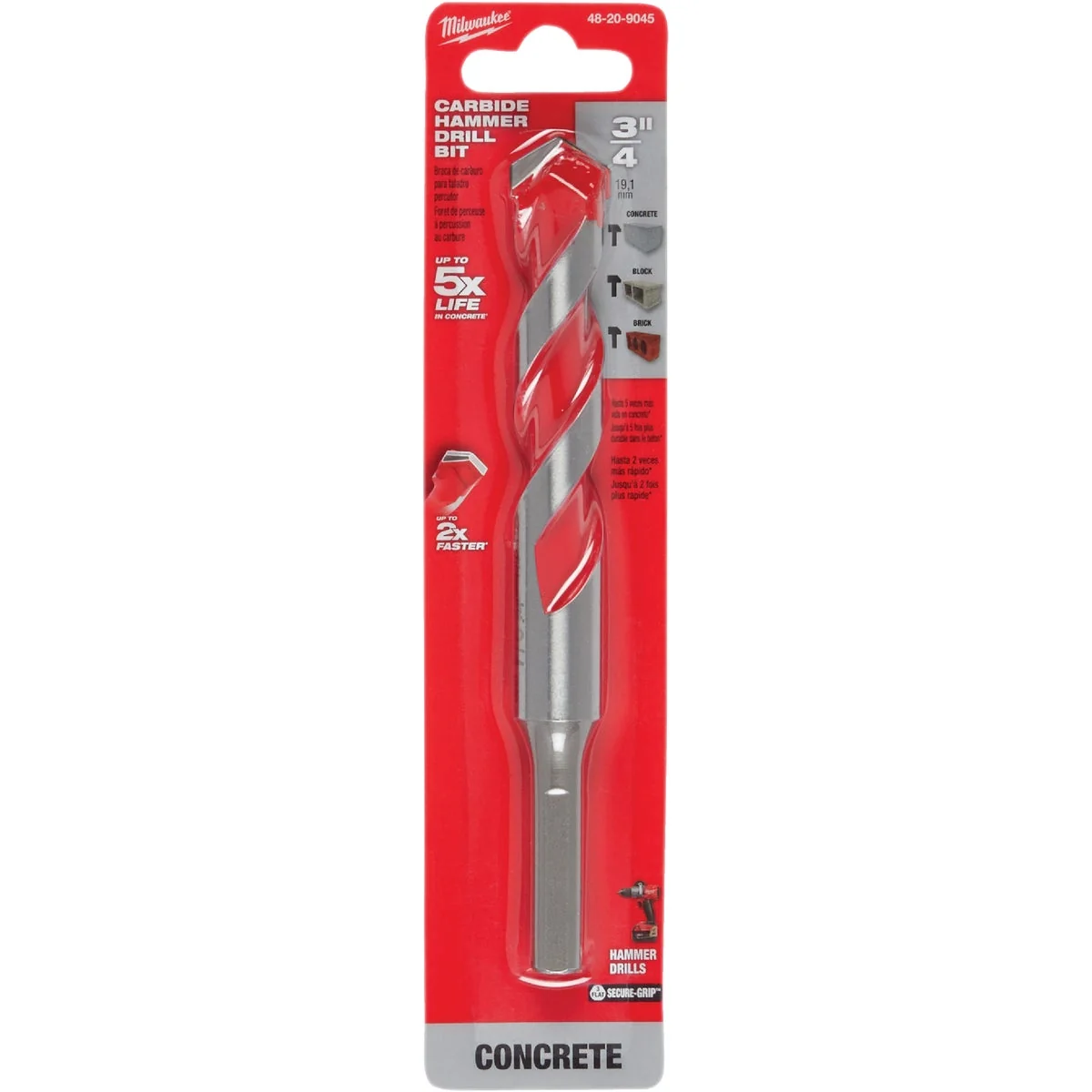 Organic Milwaukee 3 4 In. x 6 In. Carbide Masonry Drill Bit Genuine
