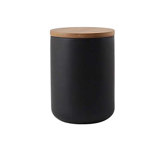Fine Ceramic Food Storage Jar Canister Modern Design Food Canisters with Airtight Seal Bamboo Lid Effective