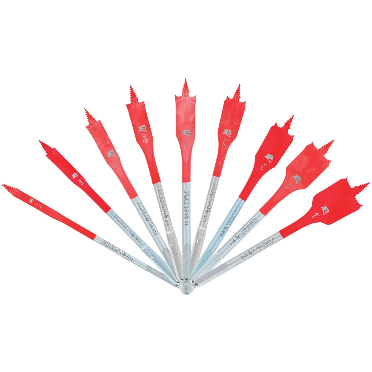 Top-Quality Diablo SPEEDemon Spade Bit Set 9-Piece Convenient