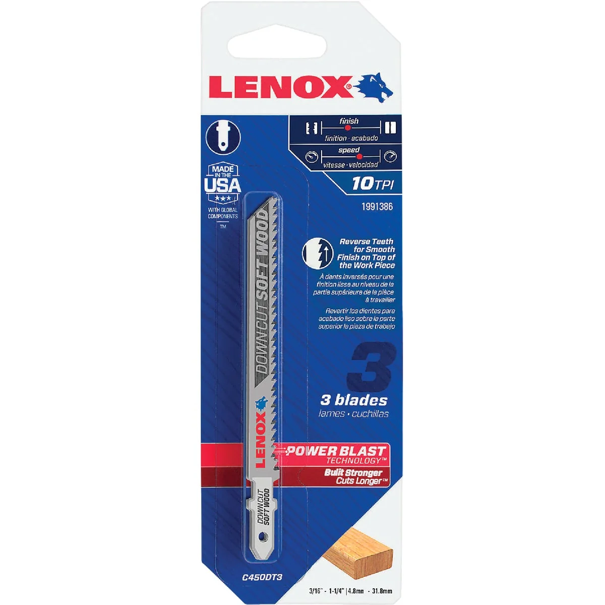 Healthy Lenox T-Shank 4 In. x 10 TPI High Carbon Steel Jig Saw Blade Downcut Soft Wood 3-Pack Efficient