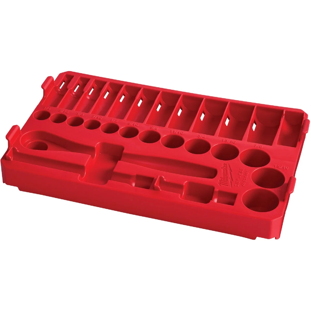 Green Milwaukee 28-Piece 3 8 In. Drive Standard PACKOUT Tray Ratchet and Socket Holder Verified