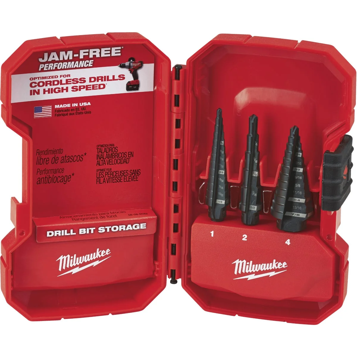 Quality Milwaukee 3-Piece Black Oxide Step Drill Bit Set 1 2 4 Next-Generation