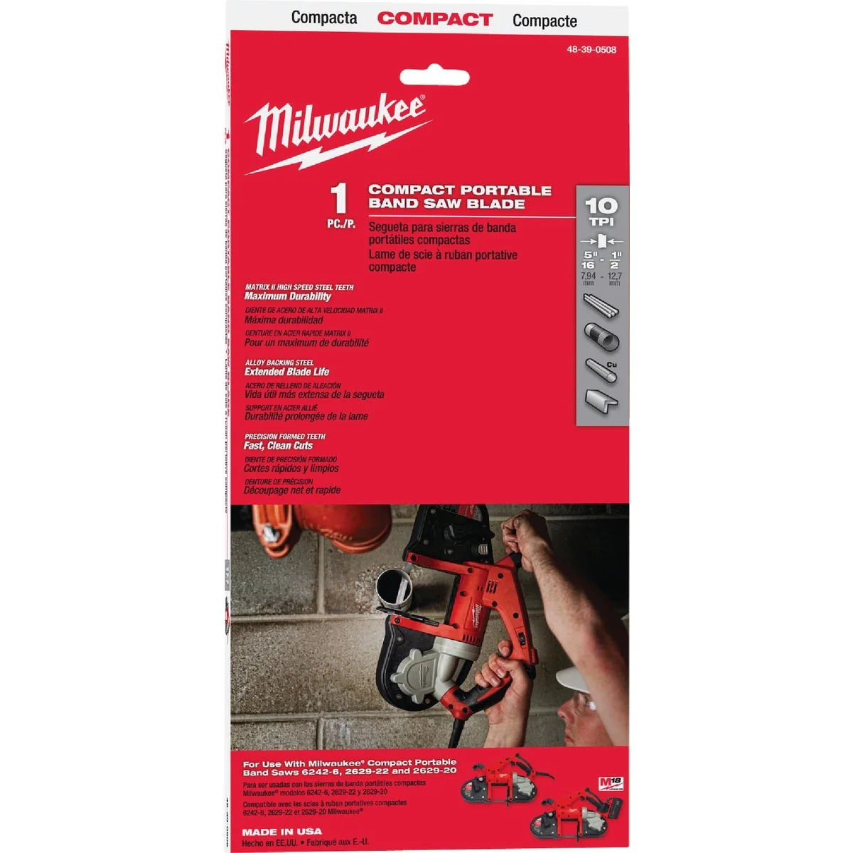Reliable Milwaukee 35-3 8 In. x 1 2 In. 10 TPI Compact Band Saw Blade Consistent