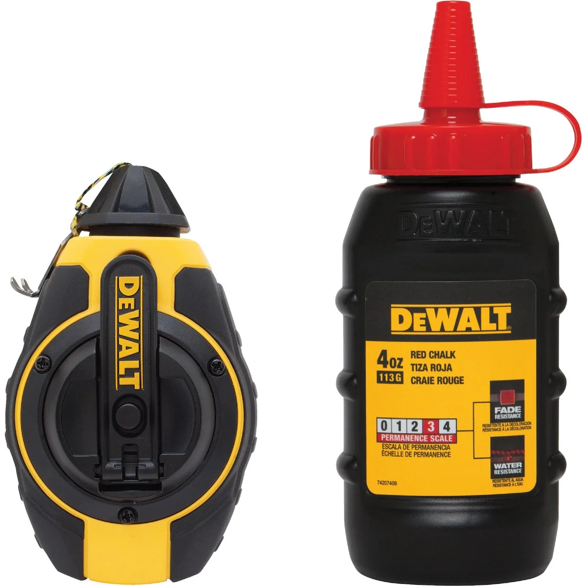 Minimalist DeWalt 100 Ft. Chalk Line Reel and Chalk Red Smooth