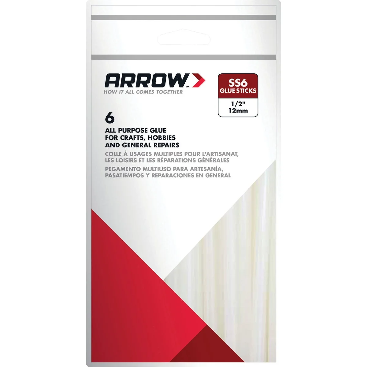 Refined Arrow 4 In. Standard Clear Slow Set Hot Melt Glue 6-Pack Detailed