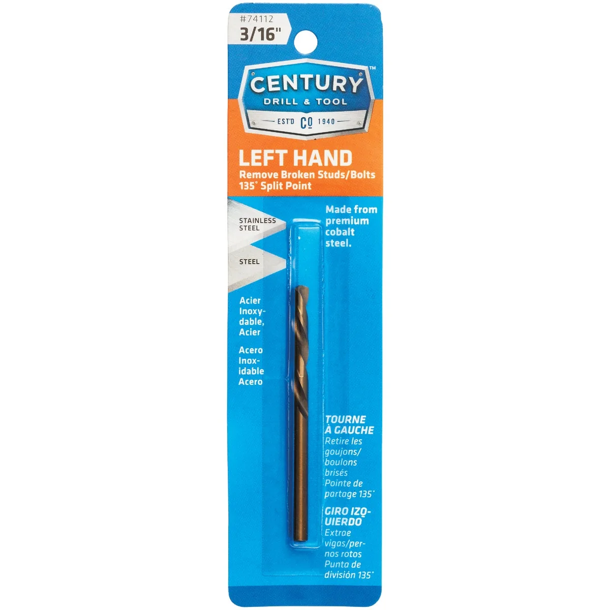 Convenient Century Drill Tool 3 16 In. Cobalt Steel Left Hand Drill Bit Trendy