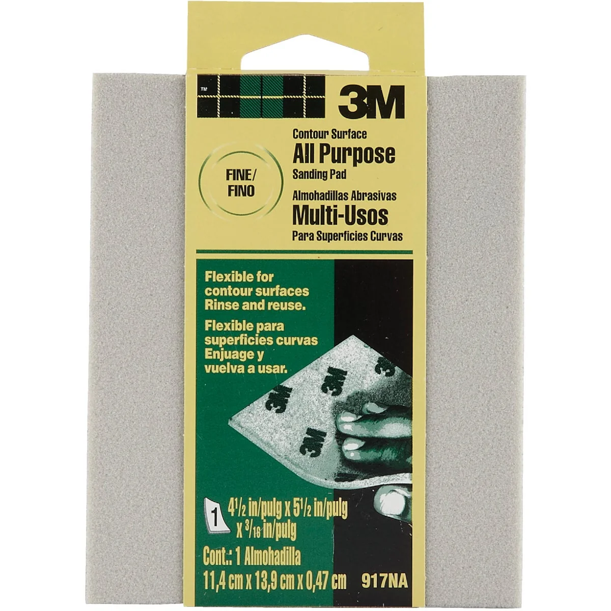 Functional 3M Contour Surface All-Purpose 4-1 2 In. x 5-1 2 In. x 3 16 In. Fine Sanding Sponge Stylish