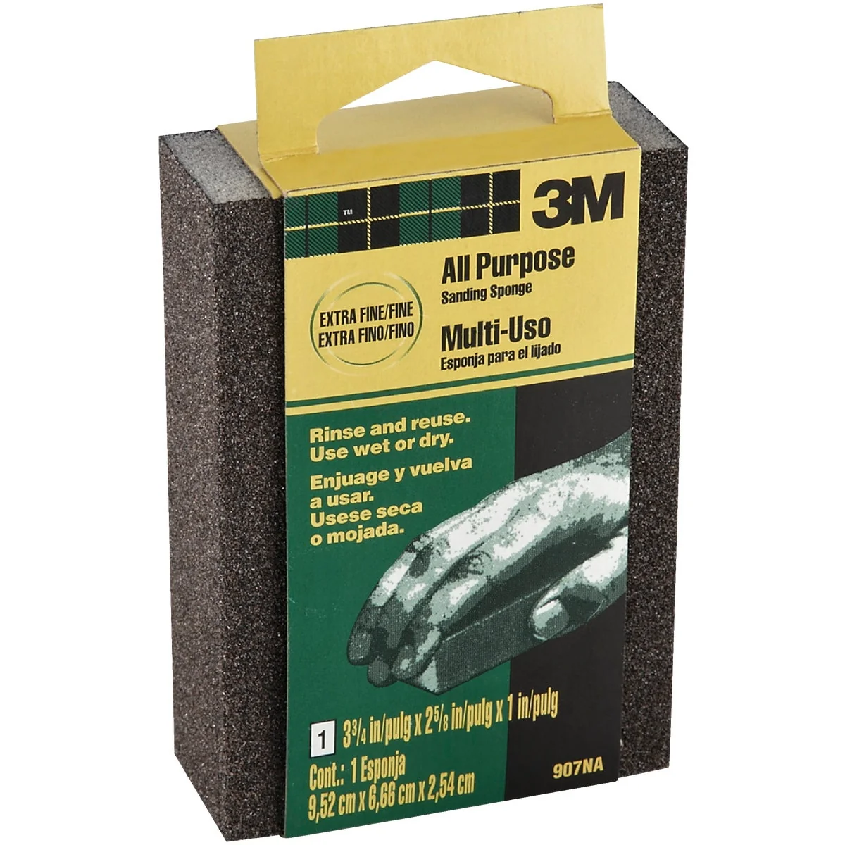 Reliable 3M All-Purpose 2-5 8 In. x 3-3 4 In. x 1 In. Extra Fine Fine Sanding Sponge Prestigious