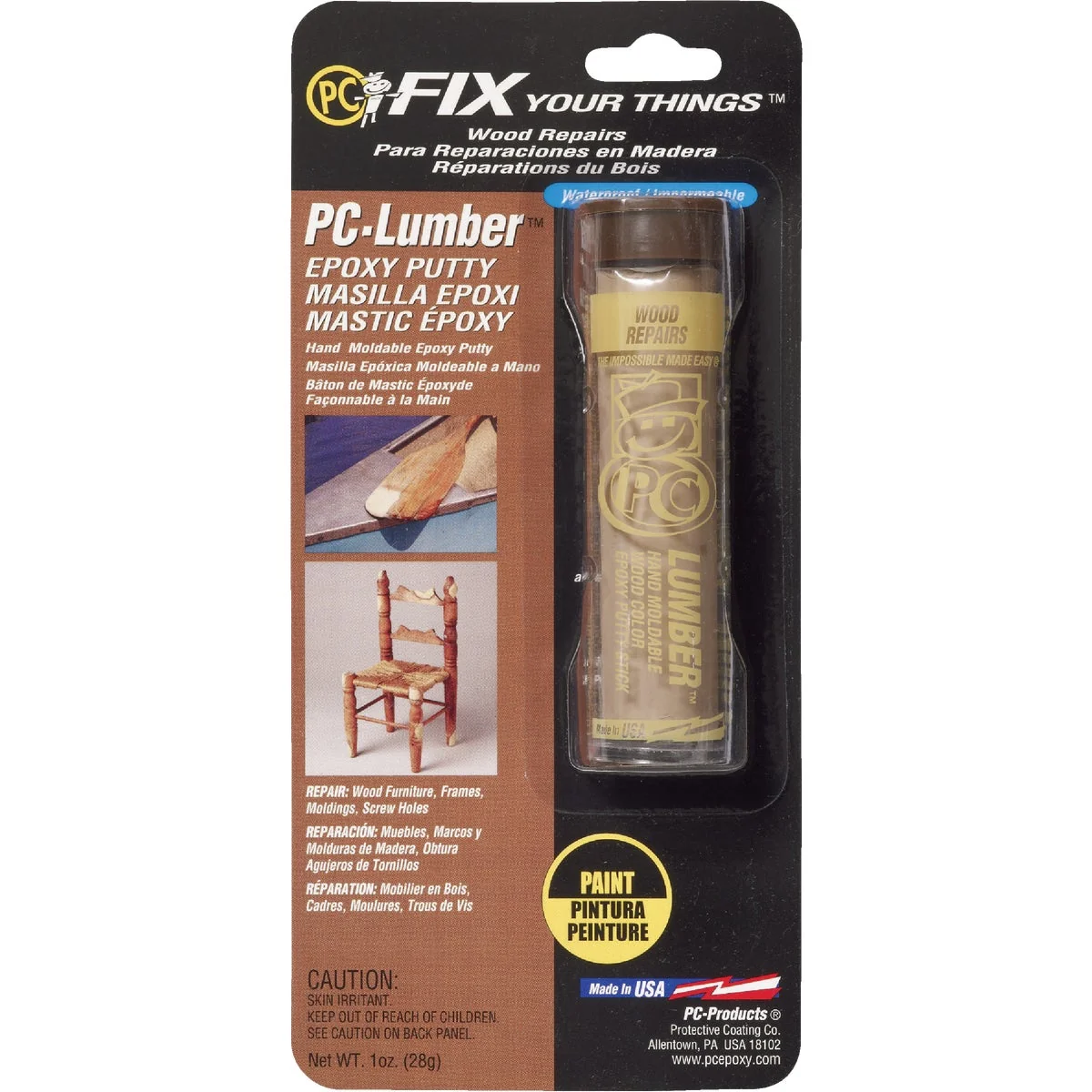 Traditional PC-Lumber 1 Oz. Tan Metal Epoxy Putty Detailed