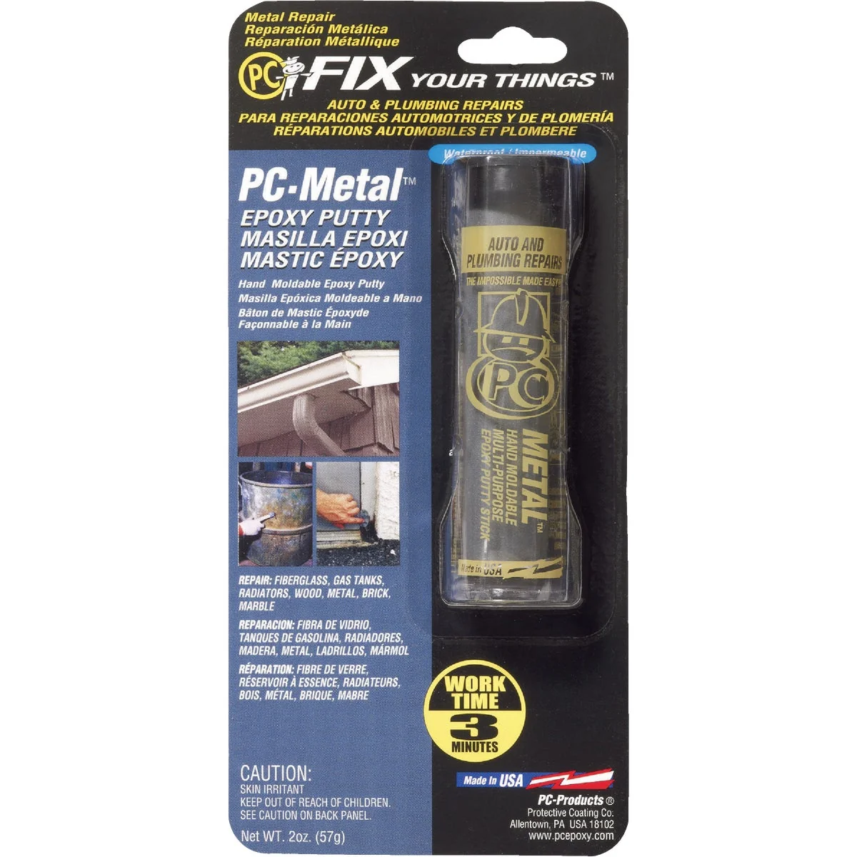 Genuine PC-Metal 2 Oz. Gray Epoxy Putty Refined