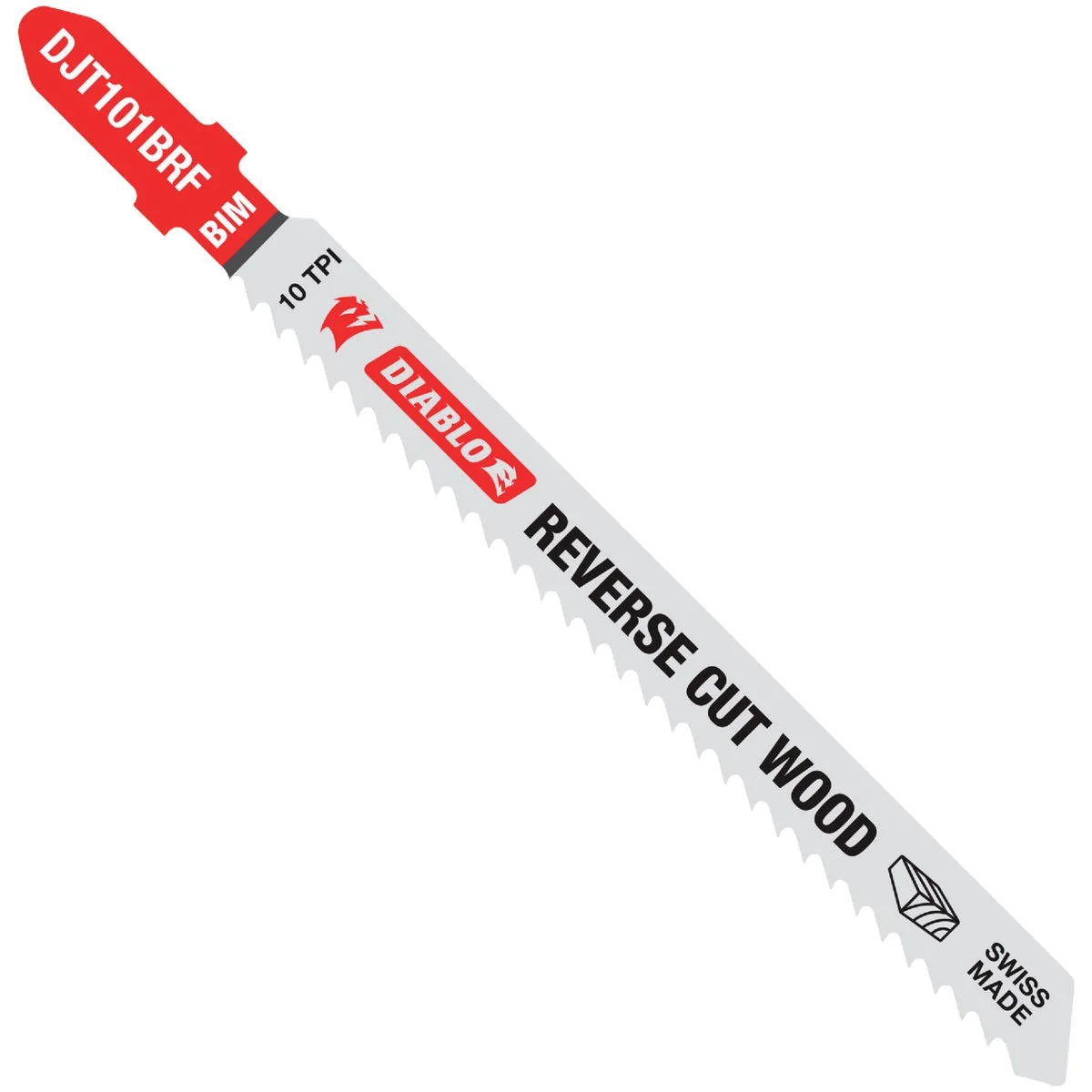 Fine Crafted Diablo T-Shank 4 In. x 10 TPI Bi-Metal Jig Saw Blade for Reverse Cuts in Wood 5-Pack Elite