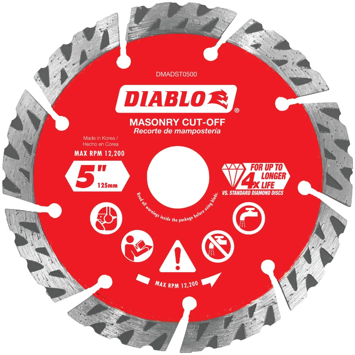 Elegant Diablo 5 In. Segmented Turbo Rim Dry Wet Diamond Blade Breathable
