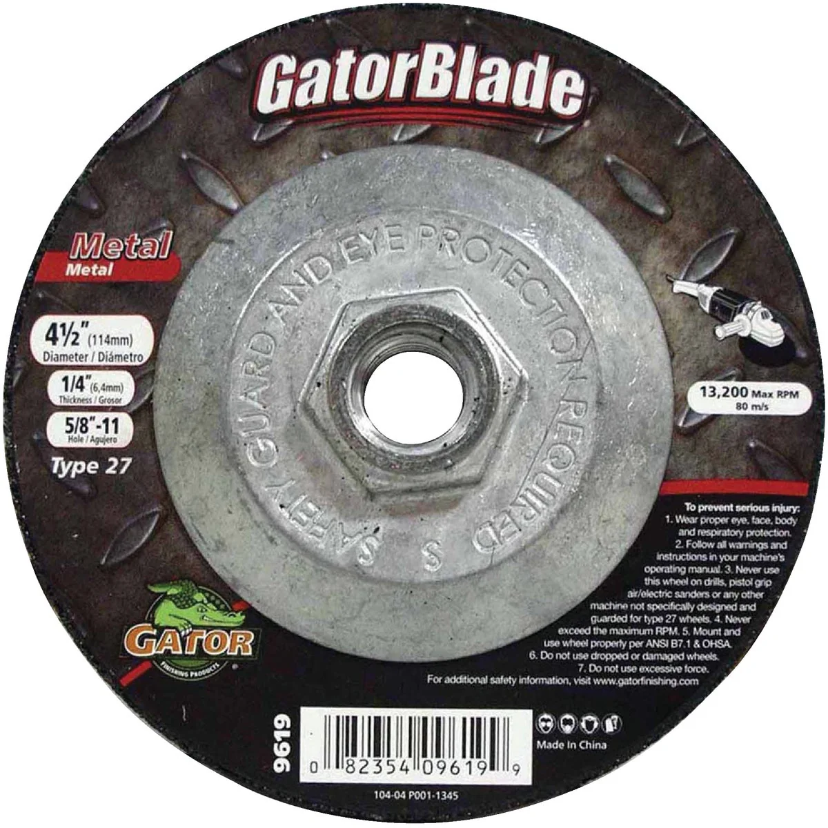 Secure Gator Blade Type 27 4-1 2 In. x 1 4 In. x 5 8 In.-11 Metal Cut-Off Wheel Verified