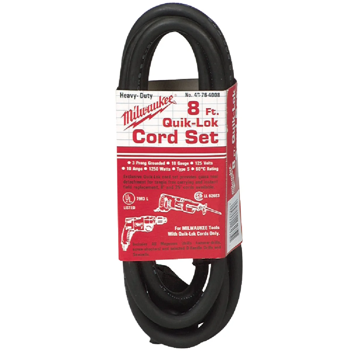 Elegant Milwaukee QUIK-LOK 8 Ft. 3-Wire Power Cord Powerful